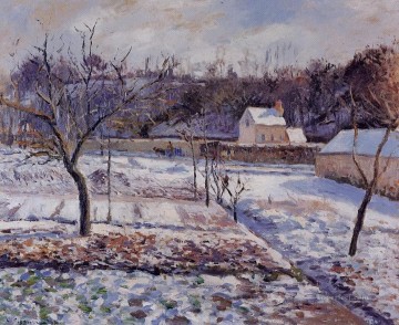 Camille Pissarro Painting - l ermita pontoise efecto nieve 1874 Camille Pissarro